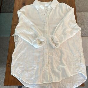 NWT Wilfred free sail button down shirt white size medium